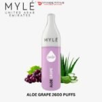 MYLE DRIP 2600 PUFFS DISPOSABLE VAPE IN DUBAI UAE ALOE GRAPE