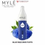 MYLE DRIP 2600 PUFFS DISPOSABLE VAPE IN DUBAI UAE BLUE RAZZ