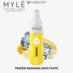 MYLE DRIP 2600 PUFFS DISPOSABLE VAPE IN DUBAI UAE FROZEN BANANA