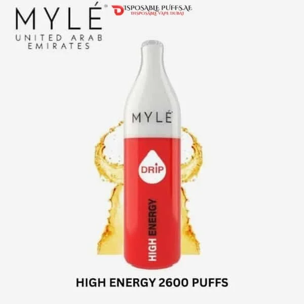 MYLE DRIP 2600 PUFFS DISPOSABLE VAPE IN DUBAI UAE HIGH ENERGY