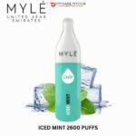 MYLE DRIP 2600 PUFFS DISPOSABLE VAPE IN DUBAI UAE ICED MINT