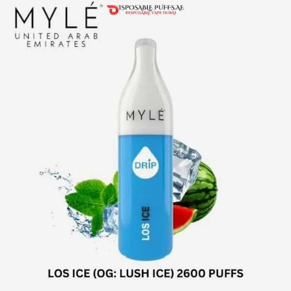MYLE DRIP 2600 PUFFS DISPOSABLE VAPE IN DUBAI UAE LUSH ICE