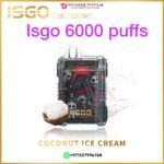 ISGO 6000 PUFFS DISPOSABLE VAPE IN DUBAI UAE COCONUTB ICE CREAM
