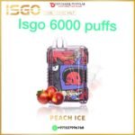 ISGO 6000 PUFFS DISPOSABLE VAPE IN DUBAI UAE PEACH ICE