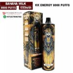 KK ENERGY 8000 PUFFS BANANA MILK DISPOSABLE VAPE DUBAI UAE