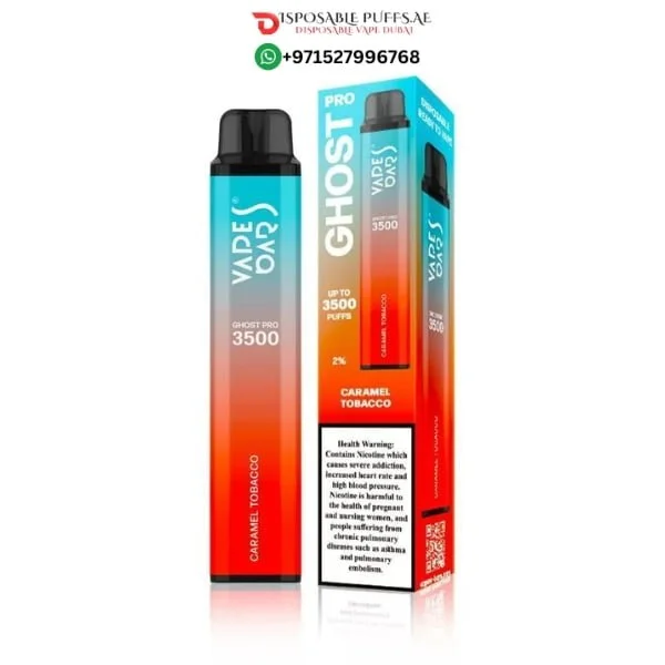 VAPE BAR GHOST PRO 3500 PUFFS CARMEL TOBACCO DISPOSABLE VAPE DUBAI