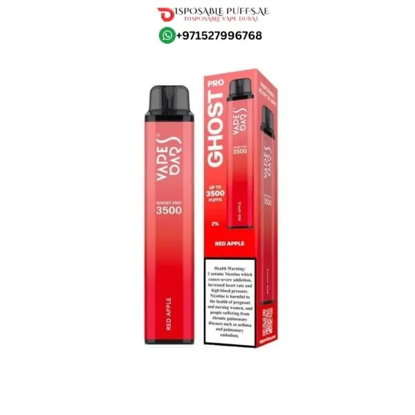 VAPE BAR GHOST PRO 3500 PUFFS RED APPLE DISPOSABLE VAPE DUBAI