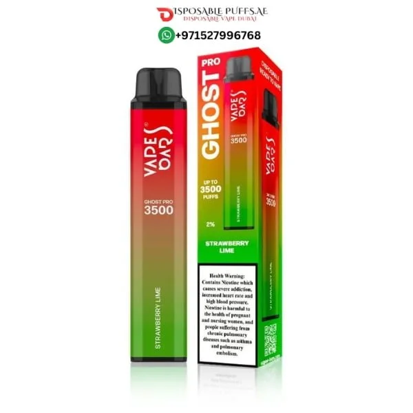 VAPE BAR GHOST PRO 3500 PUFFS STRAWBERRY LIME DISPOSABLE VAPE DUBAI