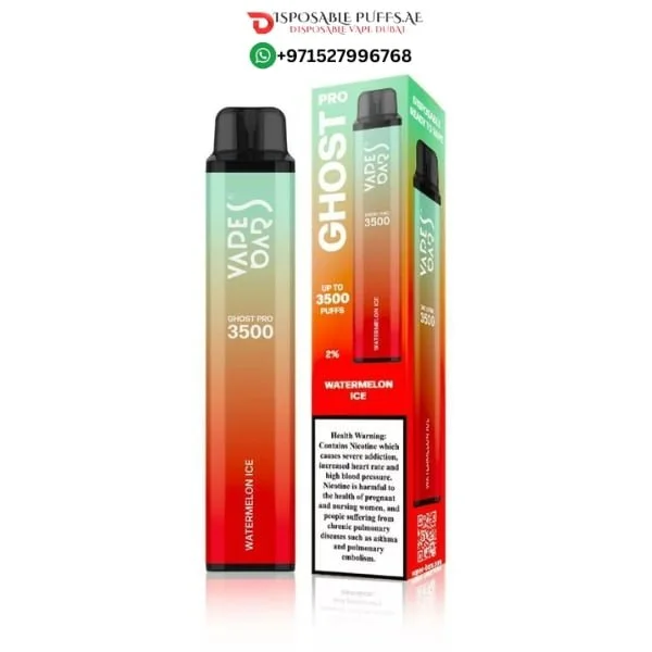 VAPE BAR GHOST PRO 3500 PUFFS WATERMELON ICE DISPOSABLE VAPE DUBAI