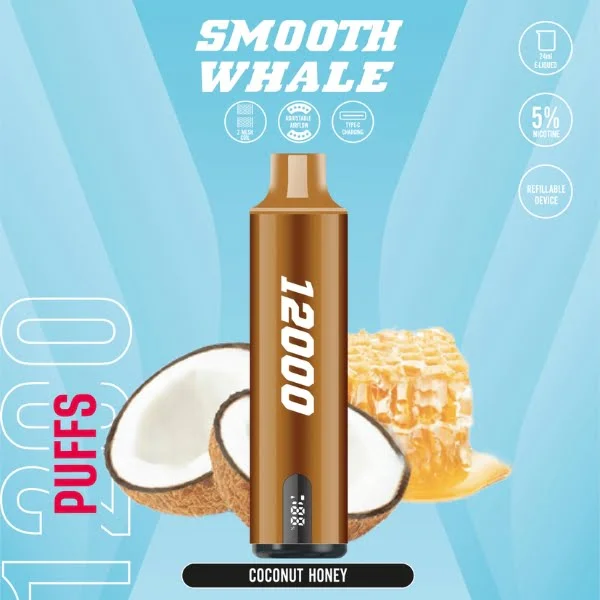 BUY SMOOTH WHALE 12000 PUFFS COCONUT HONEY DISPOSABLE VAPE DUBAI