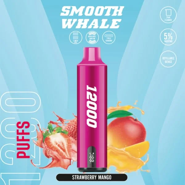 BUY SMOOTH WHALE 12000 PUFFS STRAWBERRY MANGO DISPOSABLE VAPE DUBAI UAE