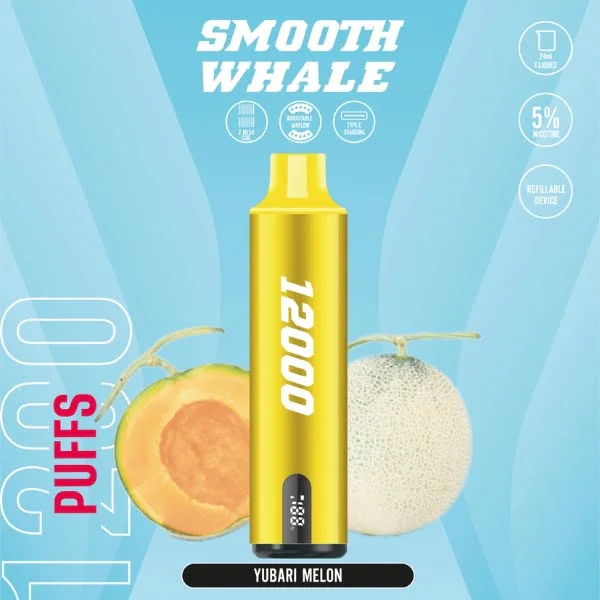 BUY SMOOTH WHALE 12000 PUFFS YUBARI MELON DISPOSABLE VAPE DUBAI UAE