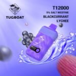 TUGBOAT T12000 BLACKCURRANT LYCHEE DISPOSABLE VAPE 5% IN DUBAI UAE