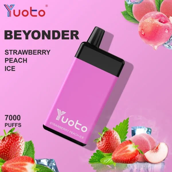 Yuoto Beyonder 7000 Puffs Disposable Vape in Abu Dhabi UAE STRAWBERRY PEACH ICE